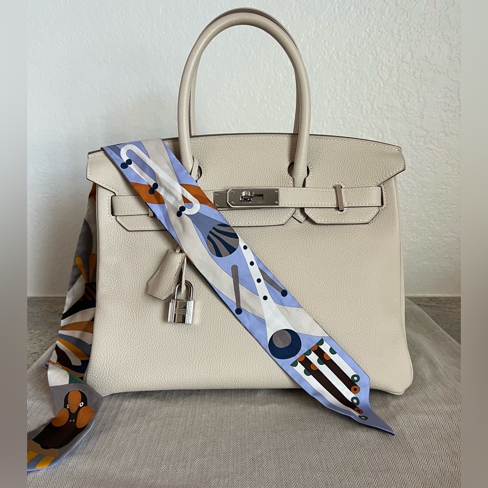 Hermes Birkin 30 Accessories Inspiration and Color Comparison Craie and Mushroom - Picture 3 of 6
